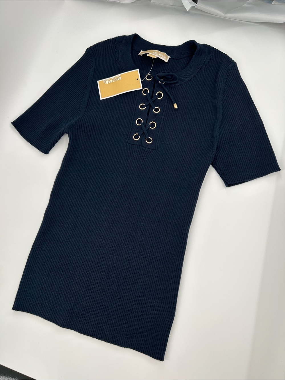Michael Kors Admiral Lace Up Top Small NWT